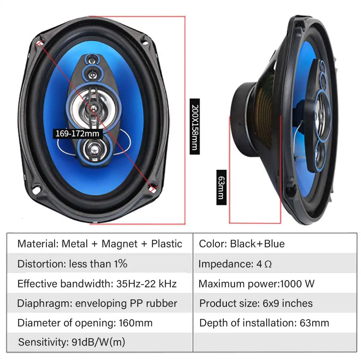 Car Speaker 2 Way HIFI Audio Car 