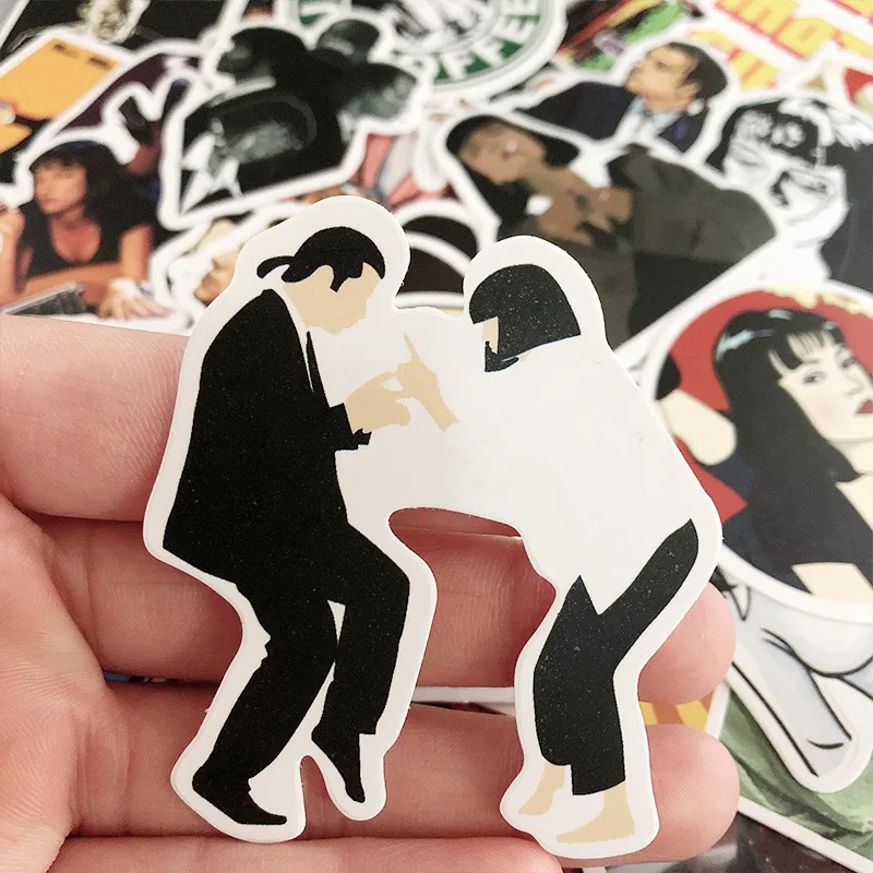 50pcs Stickers Classic Movie Pulp Fiction/Edward Scissorhands/Graffiti Sticker for Skateboard Laptop Bicycle Waterproof Decals