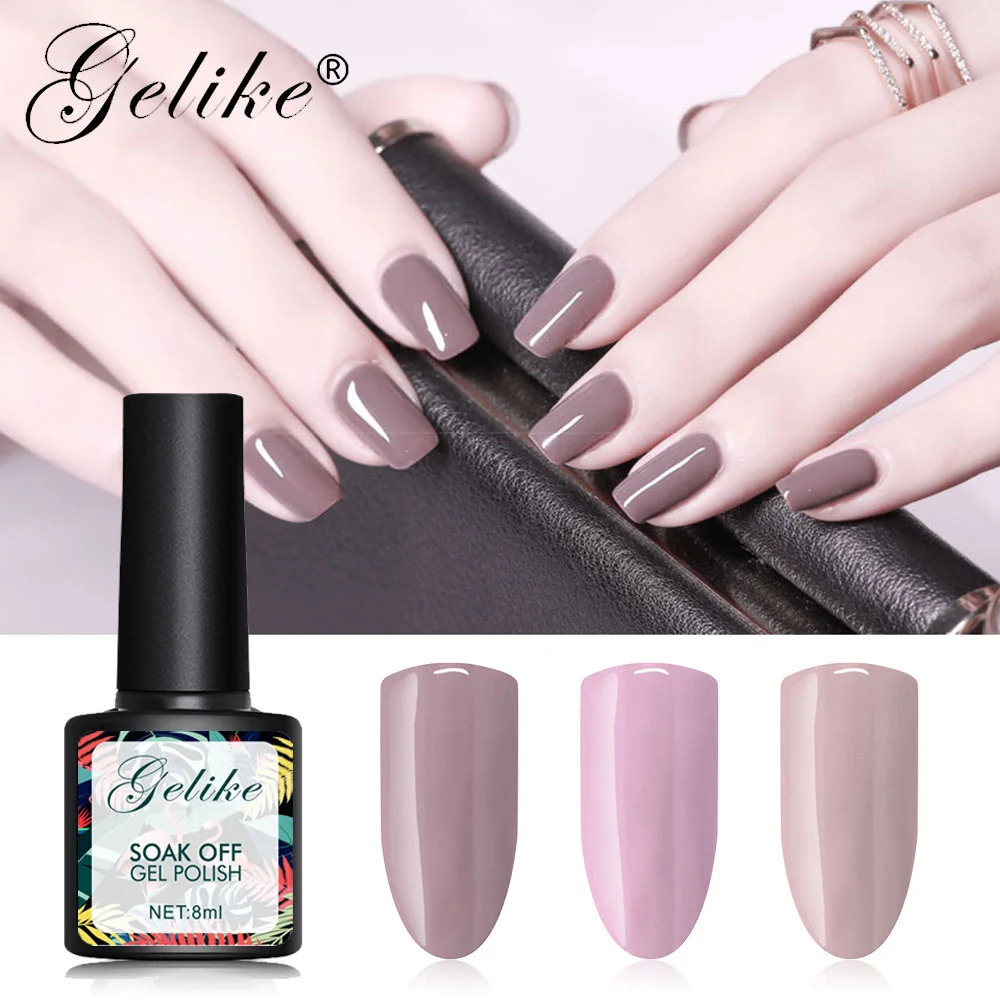 

8ml Black Colors Nails Art Nude Gel UV LED Cure Soak Off Nail Polish Top Coat Varnish Hybrid Manicure Neon Long Lasting