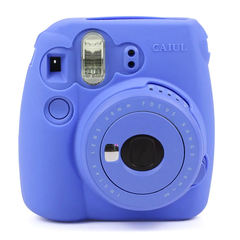 Mini8 Специальные Цветные светящиеся наборы желе оболочки камеры ремень сумка чехол Чехол для фотография Поляроида камеры Fujifilm Instax камера - Цвет: Deep blue