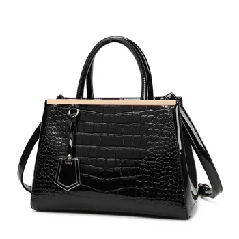 

Crocodile pattern suede leather genuine leather women's shoulder bag portable messenger bag female totes handbag Purses C1462