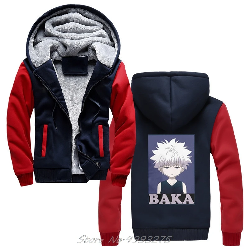 Охотник х Охотник толстовки Killua Zoldyck Baka классический комикс аниме Япония Мода шерсть лайнер куртка утепленные толстовки