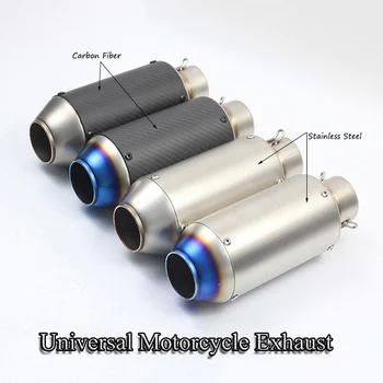 

38-51mm Motorcycle Exhaust Tips Muffler Pipe Carbon Fiber Muffler Tail Tube Modified Exhaust Pipe For Honda Suzuki Kawasaki Slip