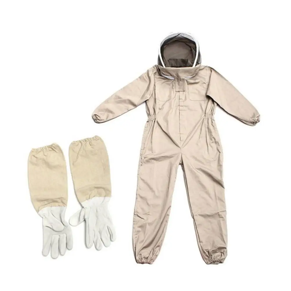 

One-piece Bee Clothing Beekeeping Clothing Professional And Ventilated Full-body Beekeeping Beekeeping Suit With Leather Gloves