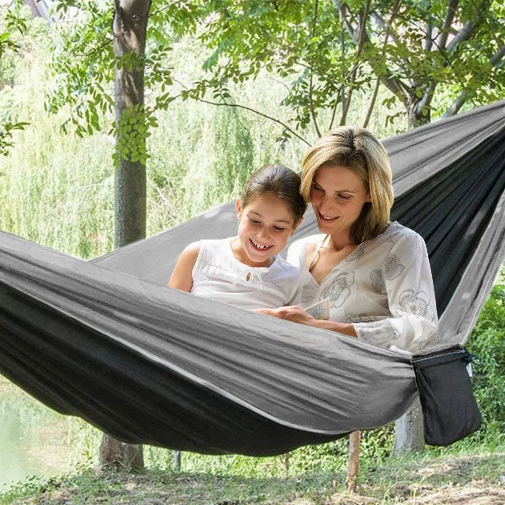 Ultralight Hammock Outdoor 300kg load capacity travel breathable camping hammock portable bag for indoor garden (270 x 140 cm)