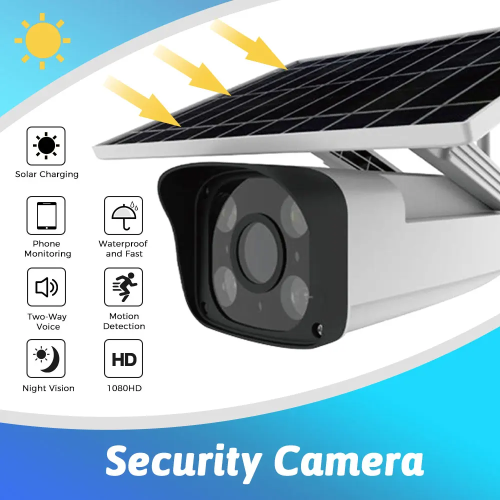 

1080P PTZ Solar IP Camera Wifi Outdoor Dome Wireless Wifi Security Camera Pan Tilt 8X Digital Zoom 4MP Network CCTV Surveillance