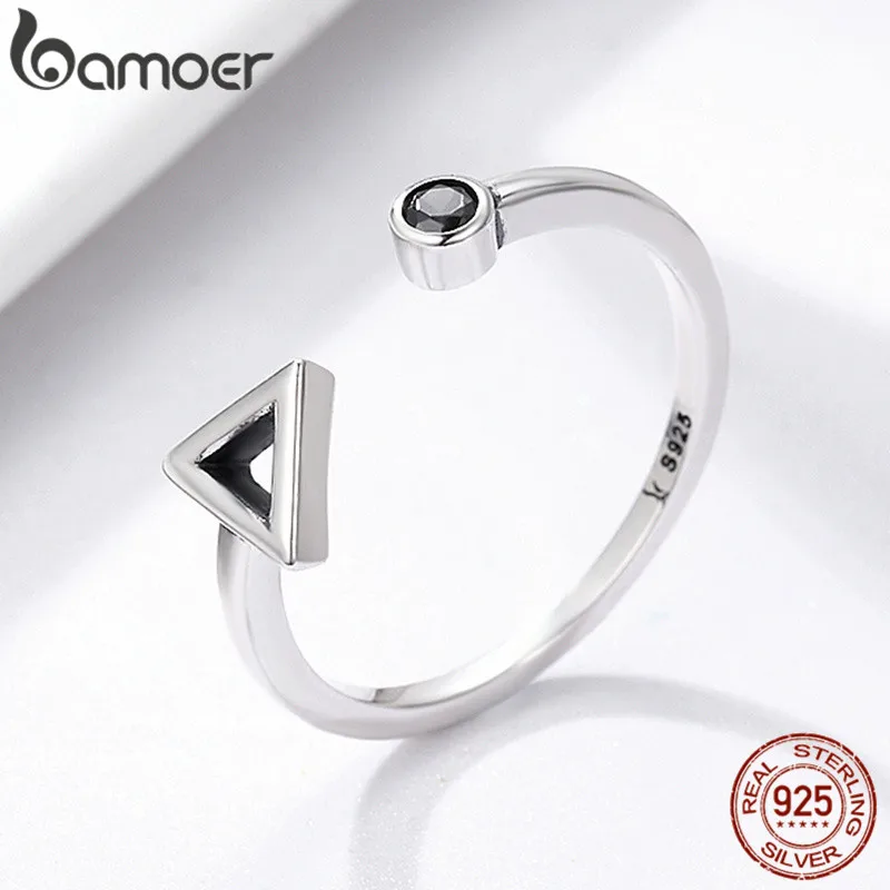 Женское кольцо BAMOER GXR144 круглое и треугольное геометрическое с открытым пальцом