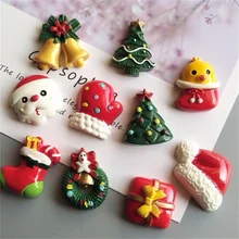 10 Pcs/Lot Fridge Magnet Santa Snowman Kitchen Cute Removable Wall Stickers Mural Decal Home Decor Refrigerator Message Stickers
