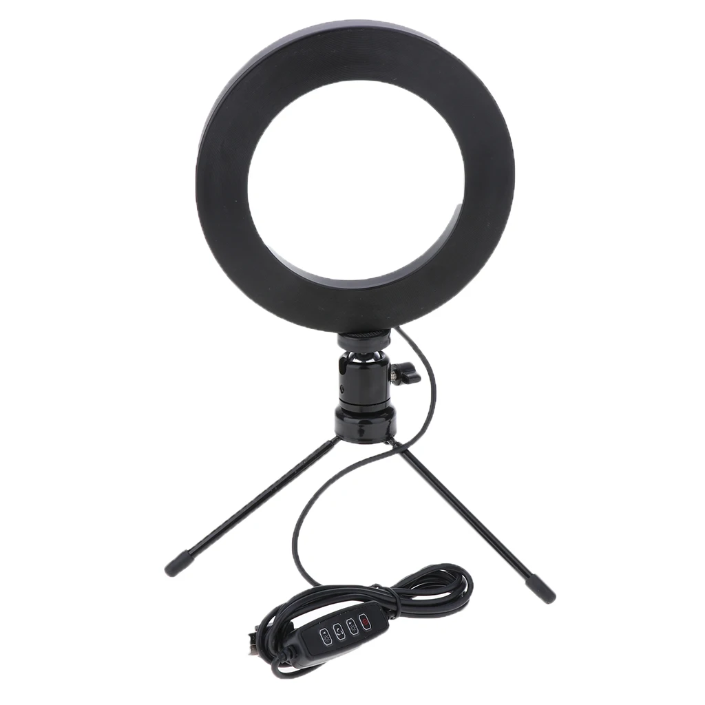 Dimmable LED Ring Light Kit Foldable Tripod Mount Adjustable Bracket Height with Selfie stick for SLR DSLR Camera Phone Photo