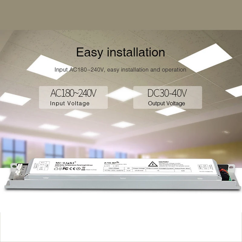 MiBOXER(milight)PL2 40W Color Temperature LED Panel Light Driver Input AC220V;Output DC30-40V;Output Power(Max)40W;2 Channels