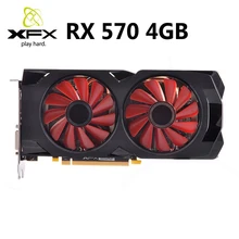 XFX-tarjeta gráfica RX 570, 4GB, 256Bit, GDDR5, tarjeta de vídeo para AMD Serie RX 500, VGA, RX570-4GB, RX 570, 4G, HDMI, DVI, DirectX12, usado