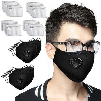 

2PCS Mouth Mask With 20PCS filters Reusable Dustproof Masks PM2.5 Windproof Foggy Haze Pollution Respirator Mascaria Face Mask