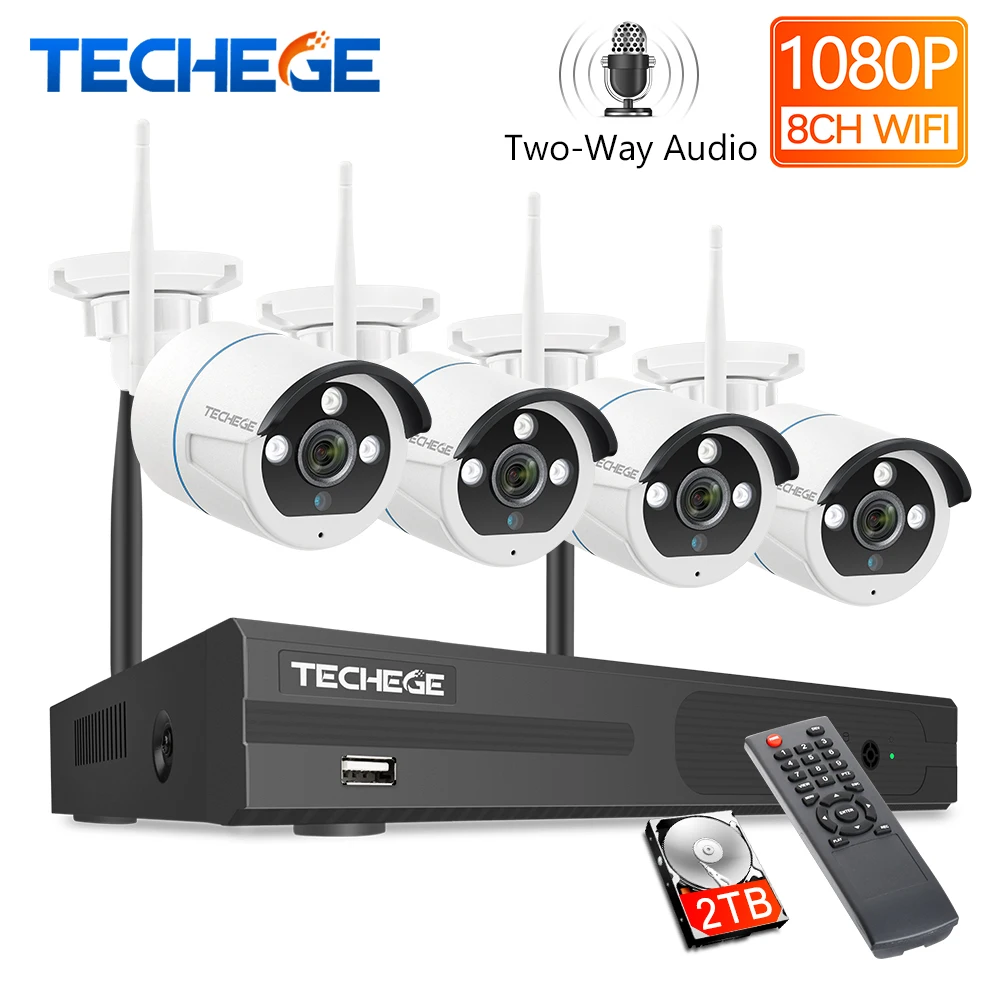 Techege 8CH 1080P HD Беспроводная камера системы видеонаблюдения двухсторонняя аудио 2