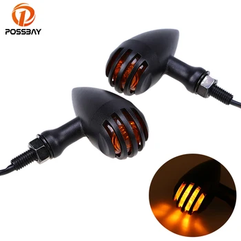 

POSSBAY Motorcycle Amber Light Turn Signals Light Universal fit for Yamaha Kawasaki Motocross Scooter Flasher Blinker Lamp