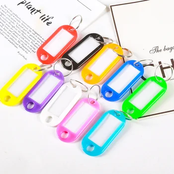 

50 Pcs Plastic Keychain Key Label Tags Ring Name Tags Split ID