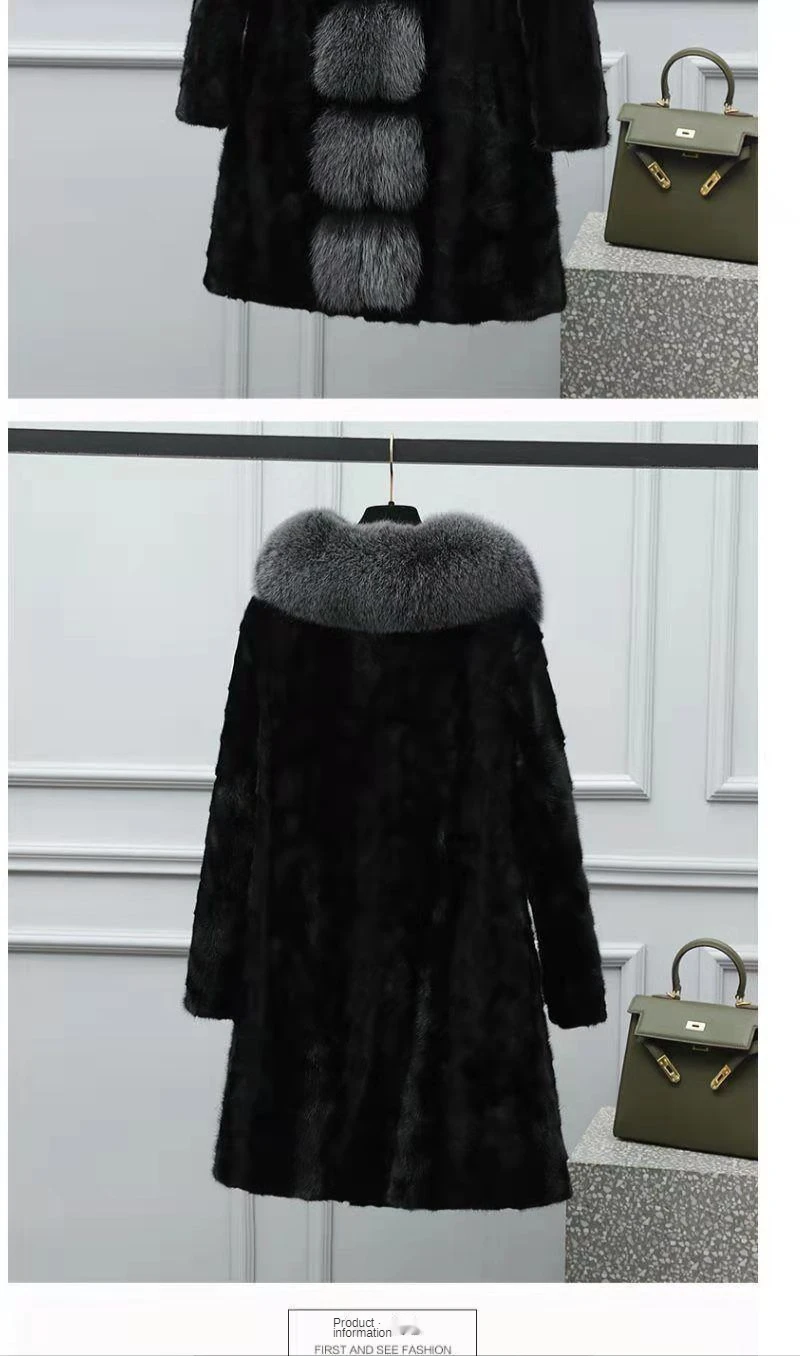 puffer coat with fur hood Plus Size Faux Black Fur Winter Coats and Jackets Women The New Long Big Fur Collar ladies parka coats