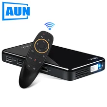 AUN MINI projecteur Portable X2, 2G + 16G commande vocale, Android 7.1 5G WIFI batterie, poche 3D vidéo Beamer pour 1080P Home Cinema(China)