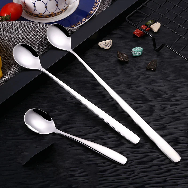 

spoons Dessert coffee tea cocktail stir ice cream soup ladle Stainless steel lunch ware kitchen accessories Cooking tools