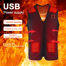 

Men Women Heated Vest 7 Heating Zones Waistcoat USB Electric Heated Jacket Thermal Warmer Clothing For Hiking Fishing 발열조끼