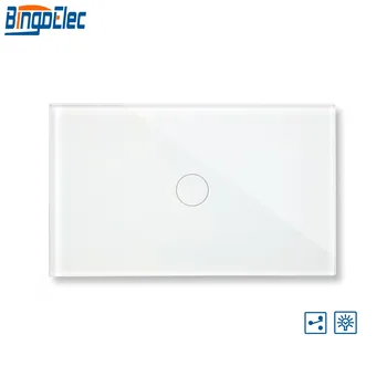 

Bingoelec US/AU Standard Touch Wall Switch 1 Gang 2 Way Dimmer Stair Touch Sensor Switch Crystal Glass Panel Switch AC 110-240 V