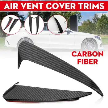 

Pair Rear Bumper Spoiler Air Vent Cover ABS Carbon Fiber Canard Air Vent Cover Trim For Mercedes-Benz C-Class W205 2010-2018