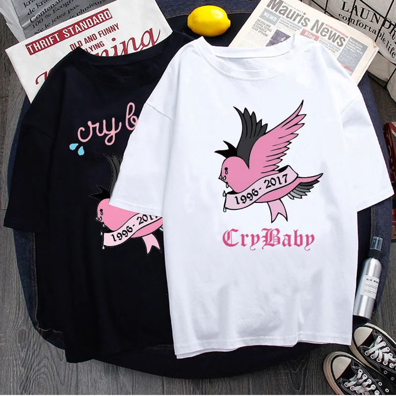 Летняя футболка lil peep хип хоп певец свободная забавная печать букв Harajuku Свободные