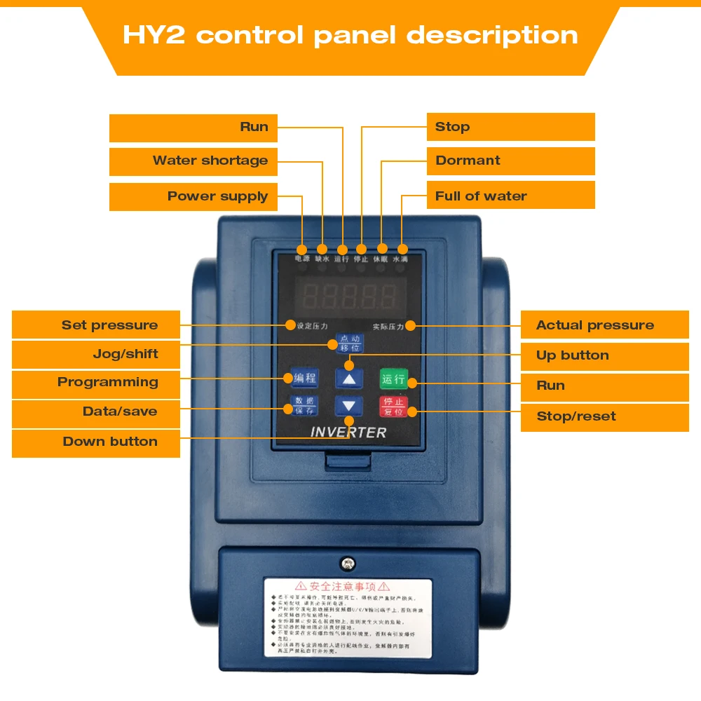 Pump Inverter Water Pump Constant Pressure Motor Supply Frequency Converter 0.75-1.5-2.2KW Universal Single or Three Phases wzw9 water pump inverter
