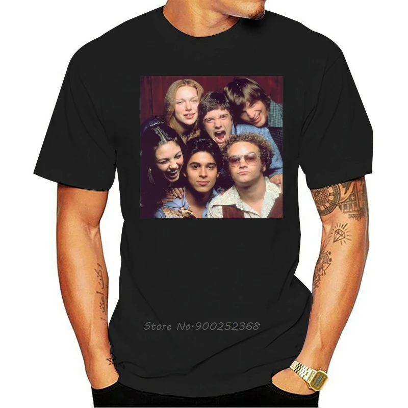 Что 70s Show литой белая футболка Для мужчин из хлопка Одежда с овальным вырезом