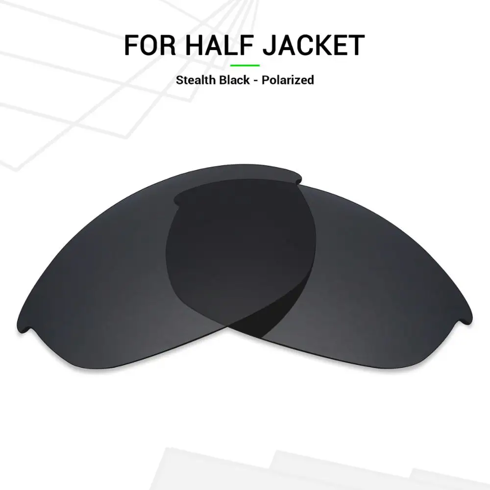Поляризованные Сменные линзы Mryok против царапин для Oakley Half Jacket Special Glasses Stealth Black |