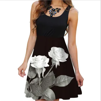 

dress Women Sleeveless Bodycon Evening Party Sexy Mini Dress black short dress 3D sundress vestido Faldas