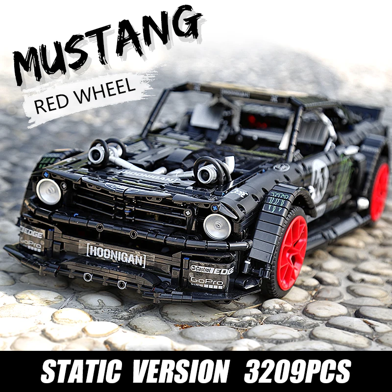 Совместимость Lepining Technic RC Ford Mustang Hoonicorn RTR V2 городской автомобиль MOC 22970 Led Кирпичи
