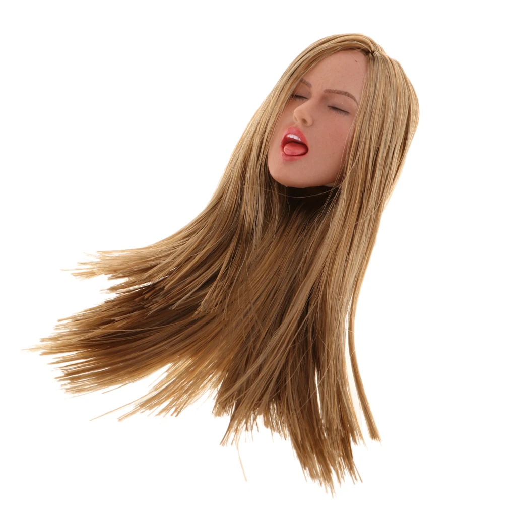 1/6th Scale Female Head Sculpture Sculpt for /Kumik 12inch Action Figure   DIY - 5 Colors are Available