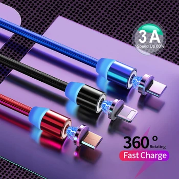 

Rexxar Magnetic Cable For iPhone Samsung Fast Charging Micro USB Cable Cord Magnet Charger USB Type C 1m 2 m Mobile Phone Cables