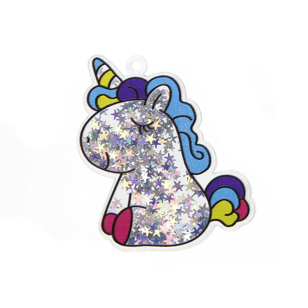 David accessories 25pcs/lot Fruit Unicorn Quicksand Acrylic Wedding Party Decoration Sewing DIY Bow Shakers Material,25Yc8119