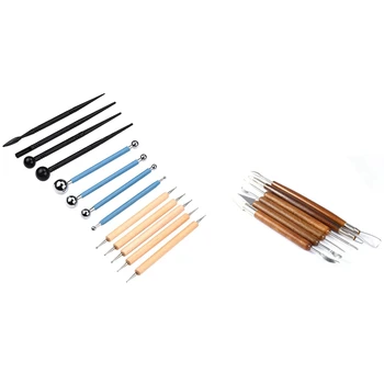 

13 Piece Ball Stylus Dotting Tools, Clay Pottery Modeling Set & 6x Wood Handle Pottery Set Clay Sculpting Set