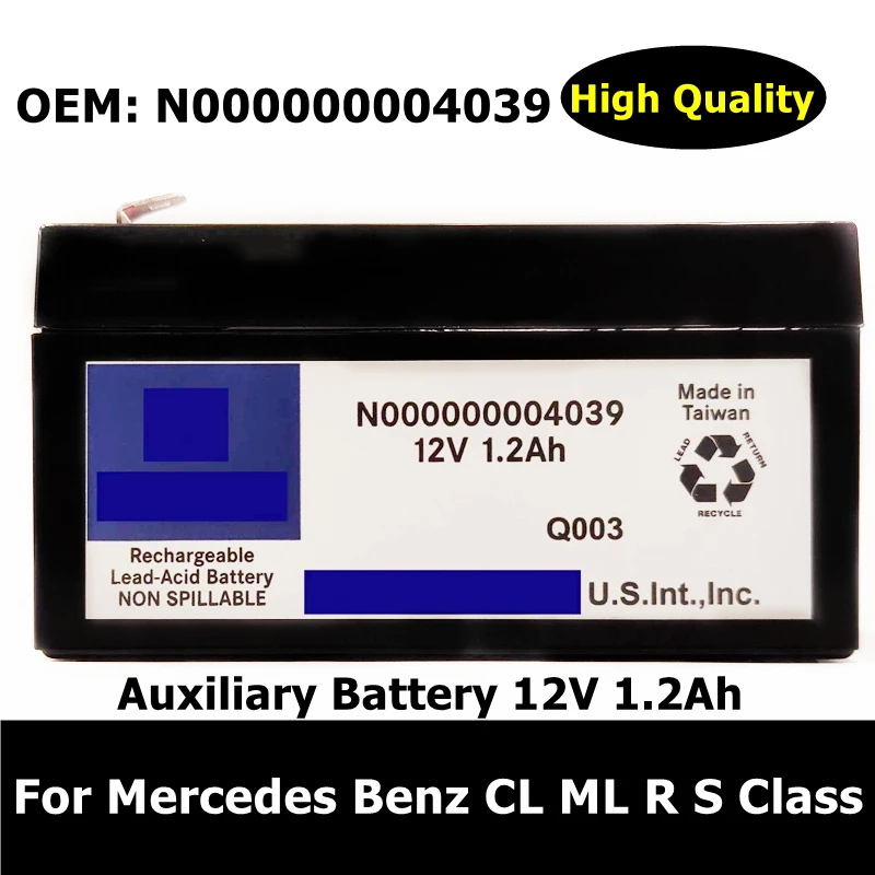 N0000004039 batería auxiliar para coche, accesorio de 12V, 1.2Ah, para Mercedes Benz CL ML R S Class, batería 000000004039|Fusibles| - AliExpress