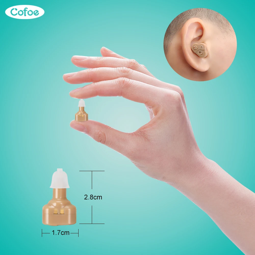 Kaufen Cofoe Hörgerät USB Aufladbare Mini In Ohr hörgeräte Invisible Earing Hilfe Für Ältere menschen Deaf Einstellbar Sound Verstärker
