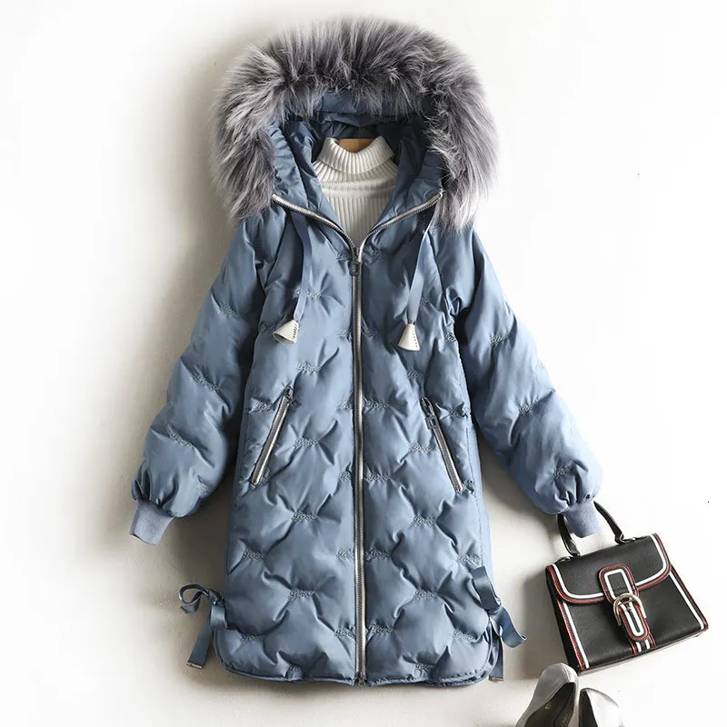 MEVGOHOT, женское синее стеганое зимнее пальто размера плюс, длинное, с хлопковой подкладкой, с карманами, теплое, осеннее, размера плюс, парка, пальто, HD2509