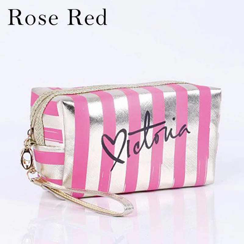 rose red Женская косметичка, Корейская, портативная, косметичка, ПУ, водонепроницаемая, для путешествий, Портативная сумка для хранения, косметичка, косметичка, mujer - Цвет: rose red