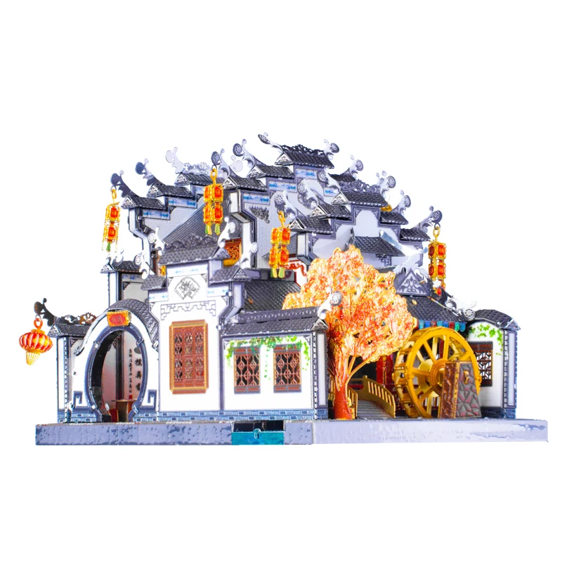 Art Model 3D Puzzle In Metallo Anhui Style Garden Building Model Kit Diy Laser Cut Assemblare Puzzle Giocattoli Regalo Per Bambini