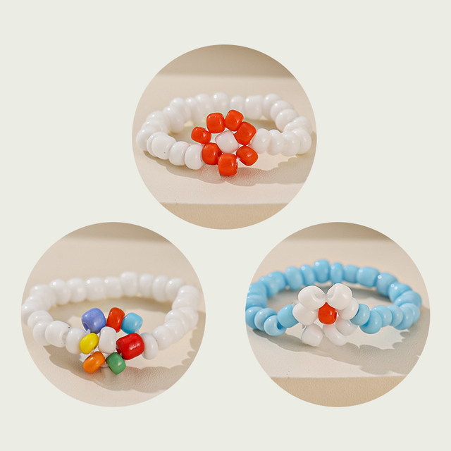 Ins Korea Colorful Fashion Y2k Resin Heart Ring Set Acrylic Thick Round Rings For Women Party Wedding Jewelry Ring Set