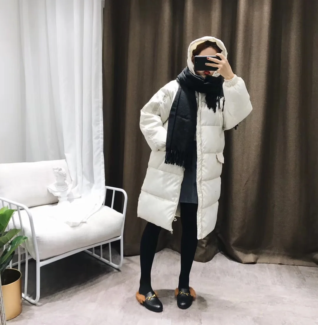 

2018 Winter New Style down Jacket Cotton-padded Clothes Women's Mid-length Loose-Fit Large Fur Collar Thick INS down Coat Cotton
