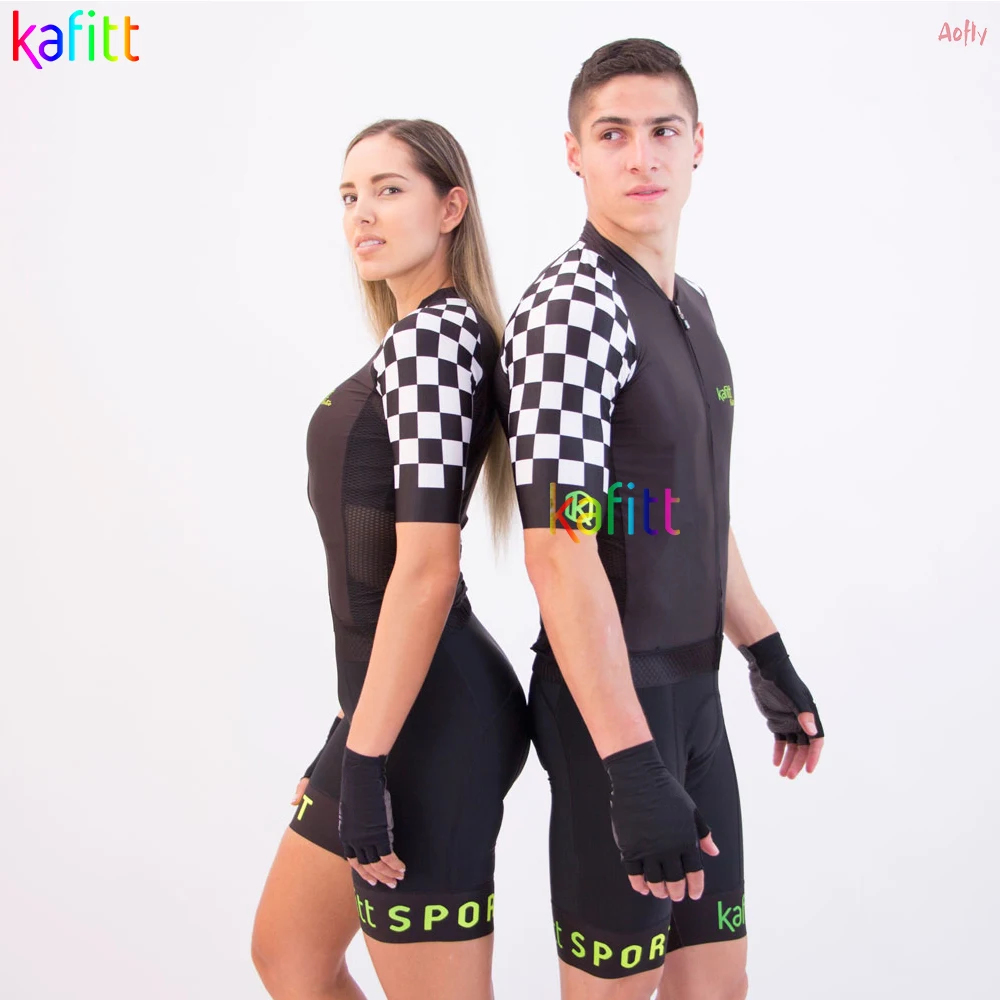 

Kafitt Ciclismo Women's Cycling Jumpsuit Short Sleeve Female Overalls Suit Little Monkey Couple Bicycle Clothes Men's Triathlon