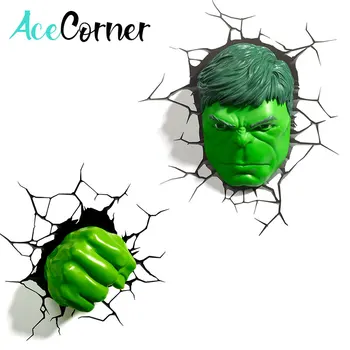 

Acecorner Hulk Iron Man LED 3D Creative LED Wall Lamp Decor Marvel Avengers Captain America Night Light Christmas Boy Kids Gifts