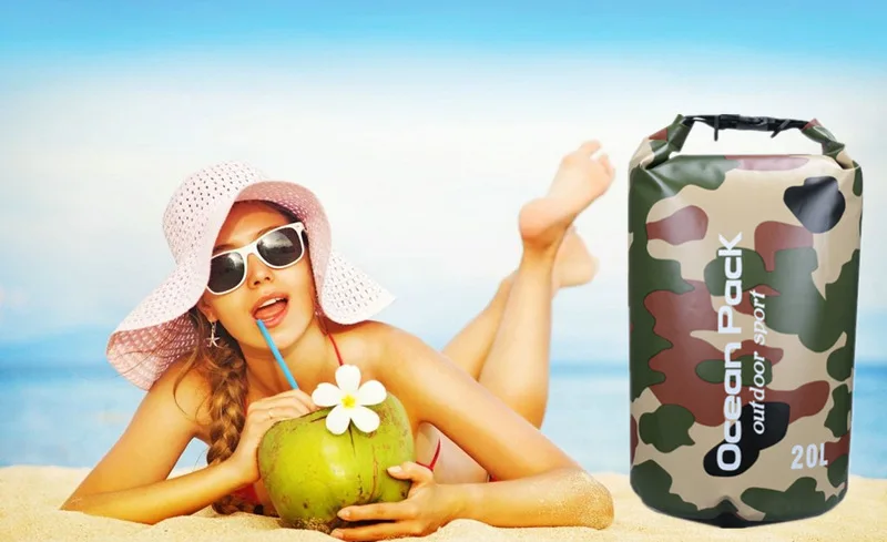 Camouflage Waterproof Bag Beach Bag Swim Bag Waterproof Bag Drifting Waterproof Bucket Bag Ocean Pack