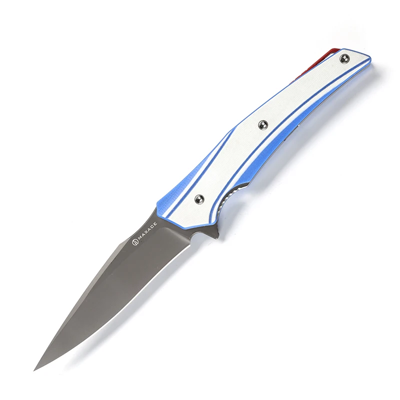 MAXACE ranger тактический складной нож XW42 лезвие KVT шарикоподшипник G10 Ручка Кемпинг Охота Открытый выживания Ножи EDC инструменты - Цвет: White