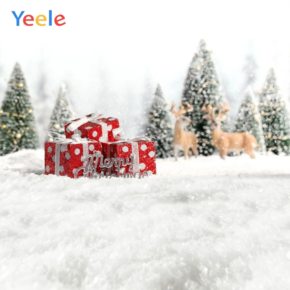 

Yeele Christmas Tree Gift Winter Snow Toy Doll Backdrop Custom Baby Portrait Photography Background Photocall Photo Studio Props