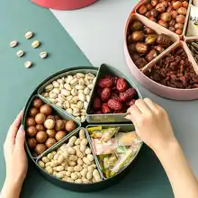 Plastic Single-layer Candy Box Divided Snack Storage Box Living Room Dried Fruit And Nut Storage Box Hit Color Compote
