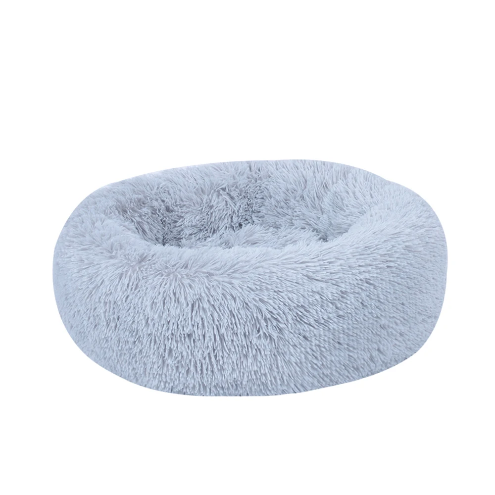 Круглая кровать для питомца собаки кошки кровати диван теплый мягкий плюшевый удобный дом Моющийся питомник легко чистые принадлежности для животных дропшиппинг - Цвет: Gray