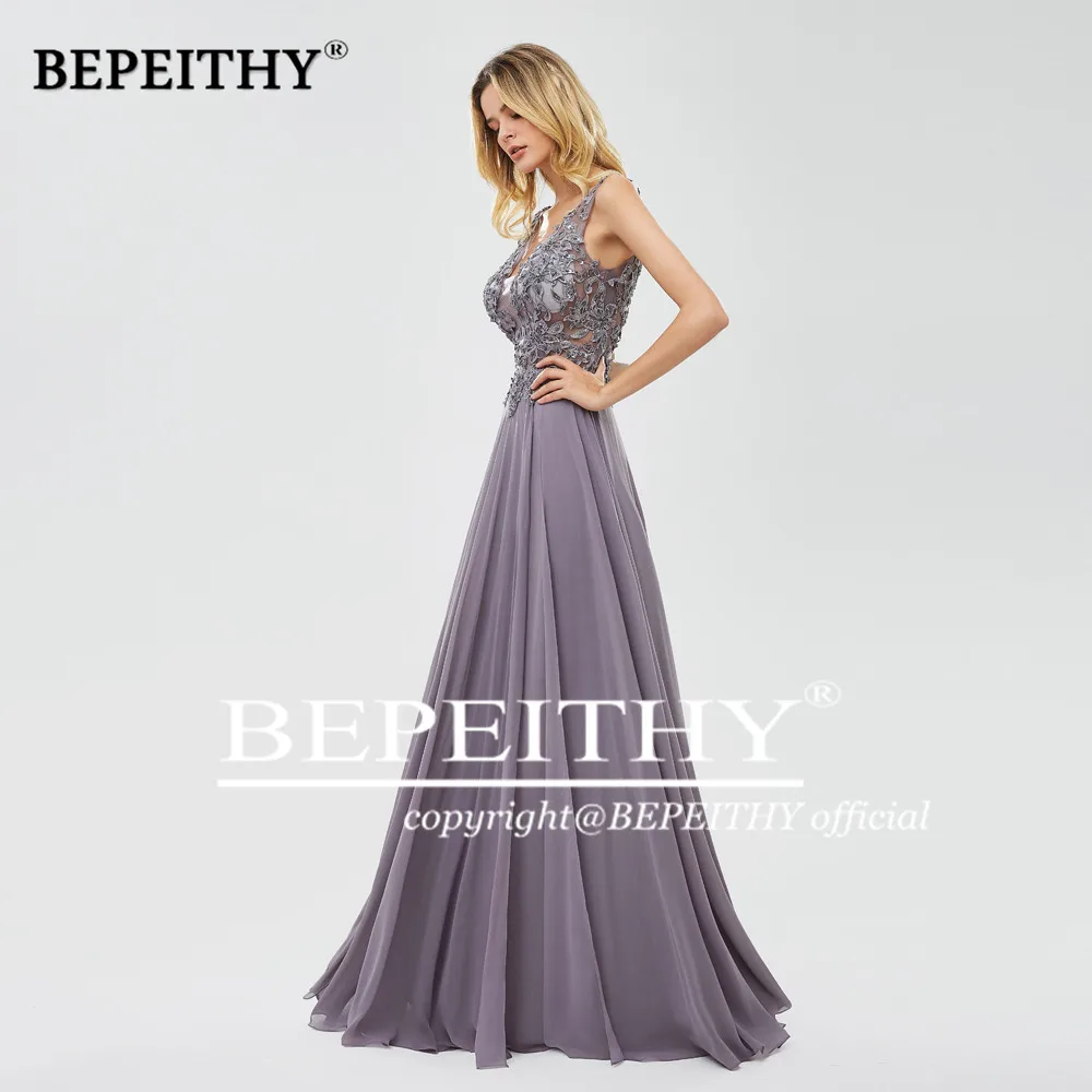 BEPEITHY Vestidos de gala, длинные платья с v-образным вырезом для выпускного вечера,, винтажное шифоновое вечернее платье, новинка